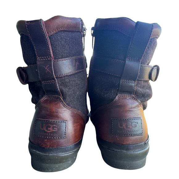 Ugg Kesey Waterproof Side Zip Hiking Boots Lace Up ankle strap 6.5 moto combat - Picture 4 of 10